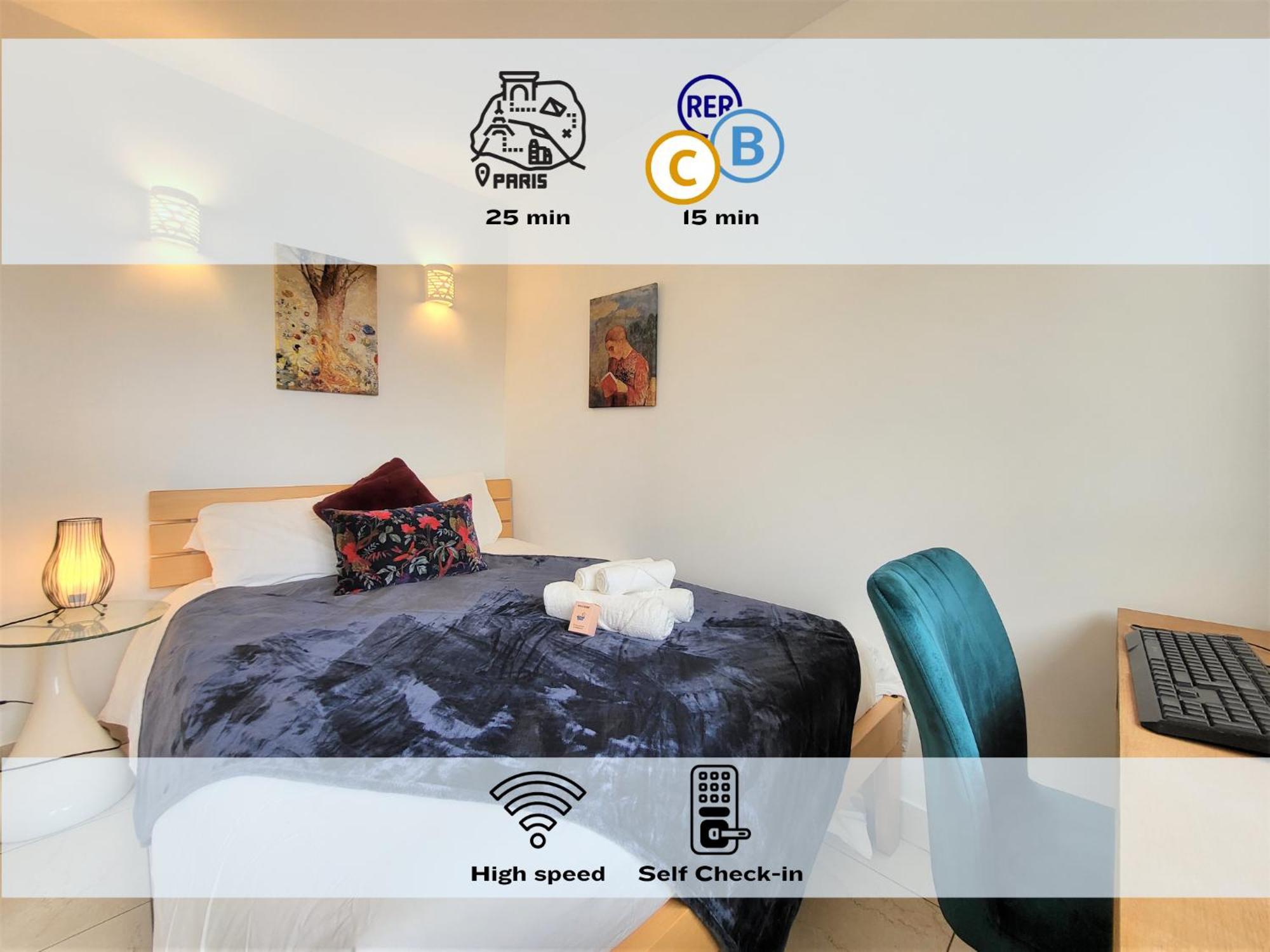 Le Prasino - Paisible Appartement Proche Rer - Bail Mobilite Massy  Bagian luar foto
